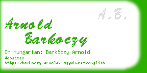 arnold barkoczy business card